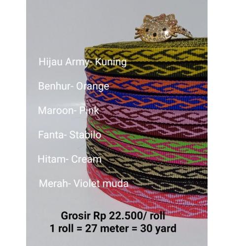 Paket Hemat Tali webbing motif akar 1 cm