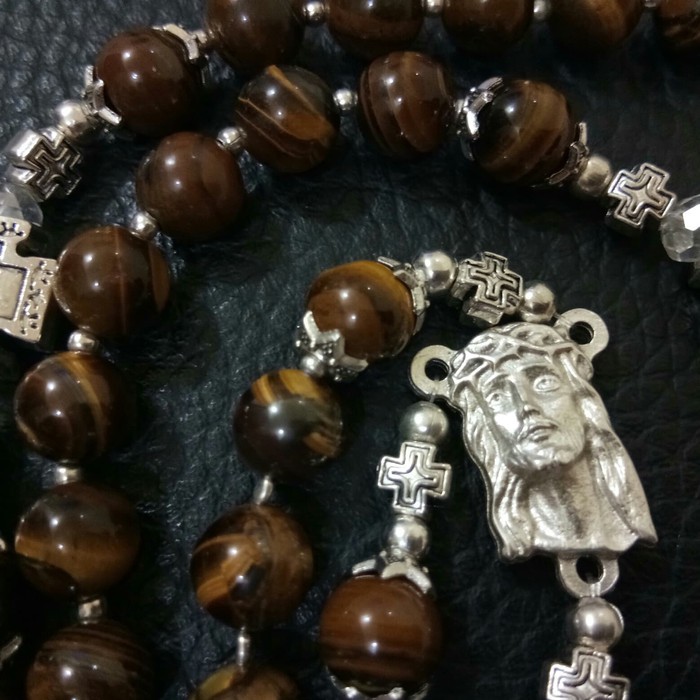 Rosario Yesus Mahkota Duri, Tiger Eye Coklat