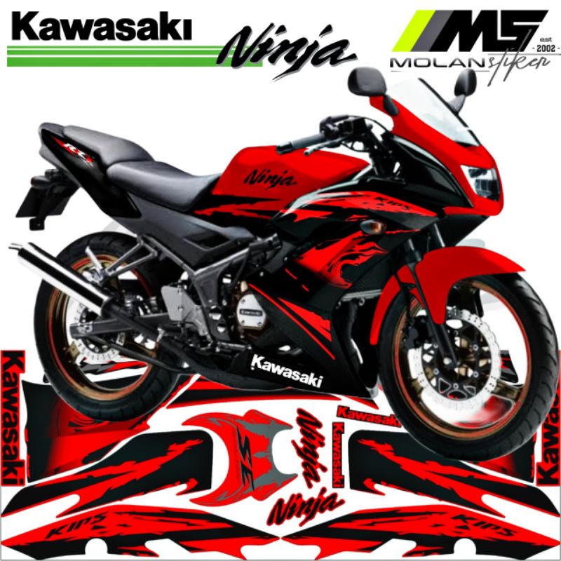 Decal Sticker Striping Variasi Ninja RR 150 New 2 Tak 2012-2017 Motif Ori SE 2012 2013 2014 - Ninja 