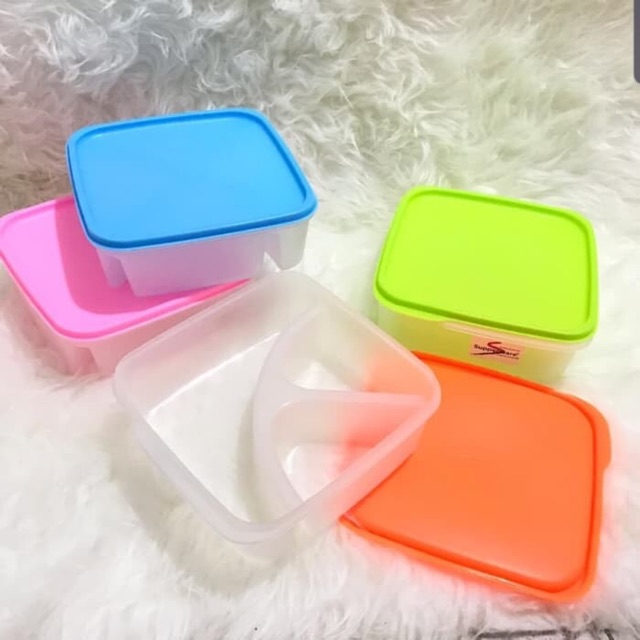 GROSIR KODE S3 ) KOTAK MAKAN LUNCH BOX KANADA BEKAL SUPPERWARE 3 SEKAT