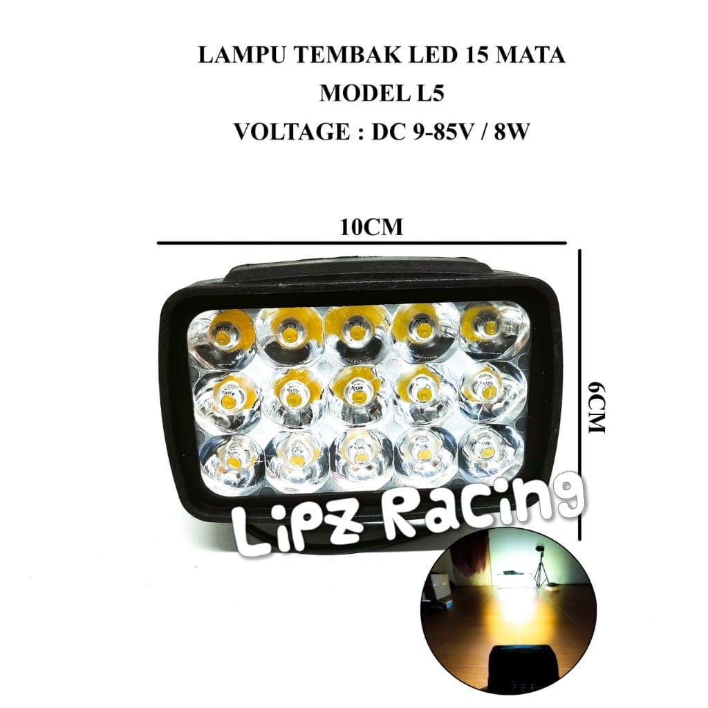 LAMPU TEMBAK SOROT CREE 15 MATA (HARGA PER 1 PCS LAMPU)