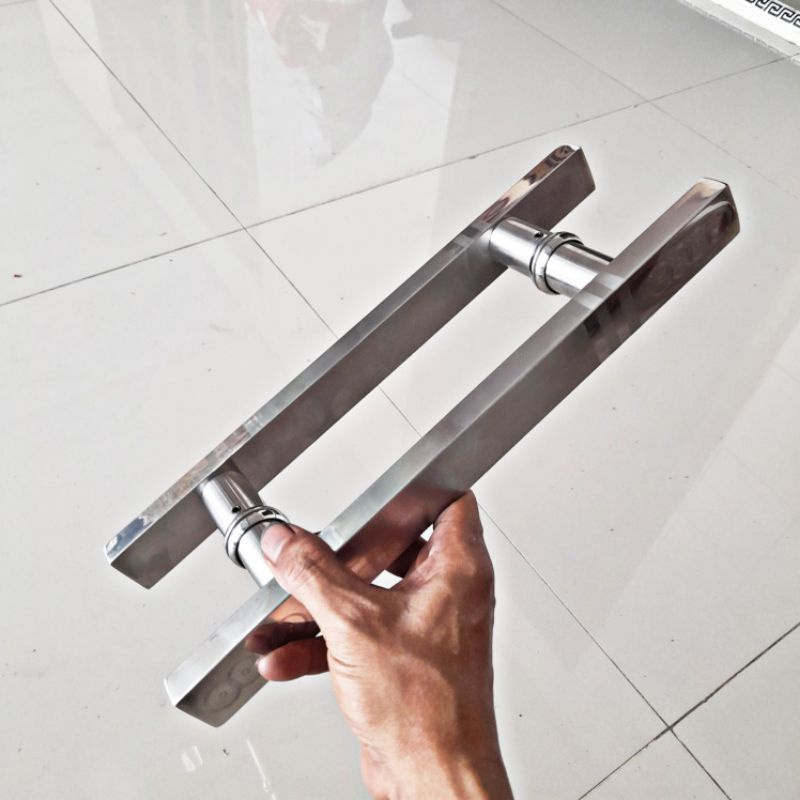 handle pintu baut tembus 45cm gagang tarikan pintu rumah pegangan pintu handle kaca aluminium