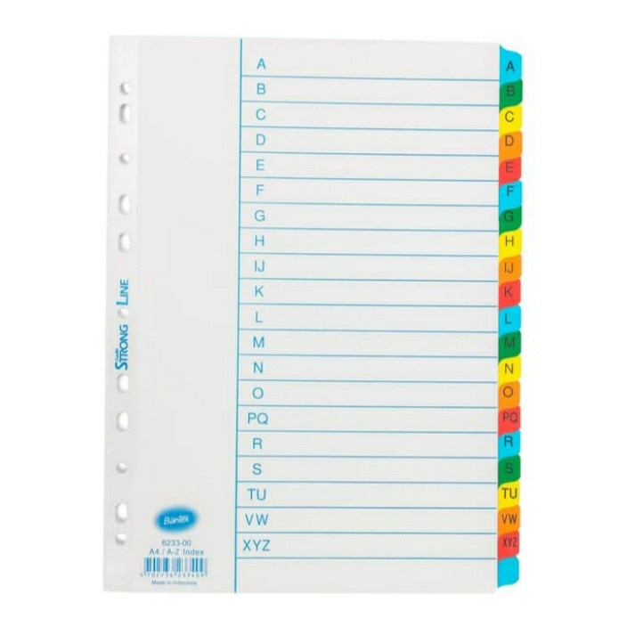 

Divider Bantex A4 6233-00 / Pembatas Kertas BANTEX A4 A-Z 6233