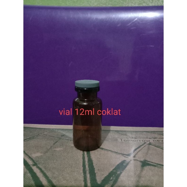 botol vial 12ml coklat tutup karet