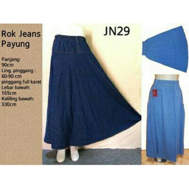 Rok Jeans Payung, Umbrella Jeans Skirt