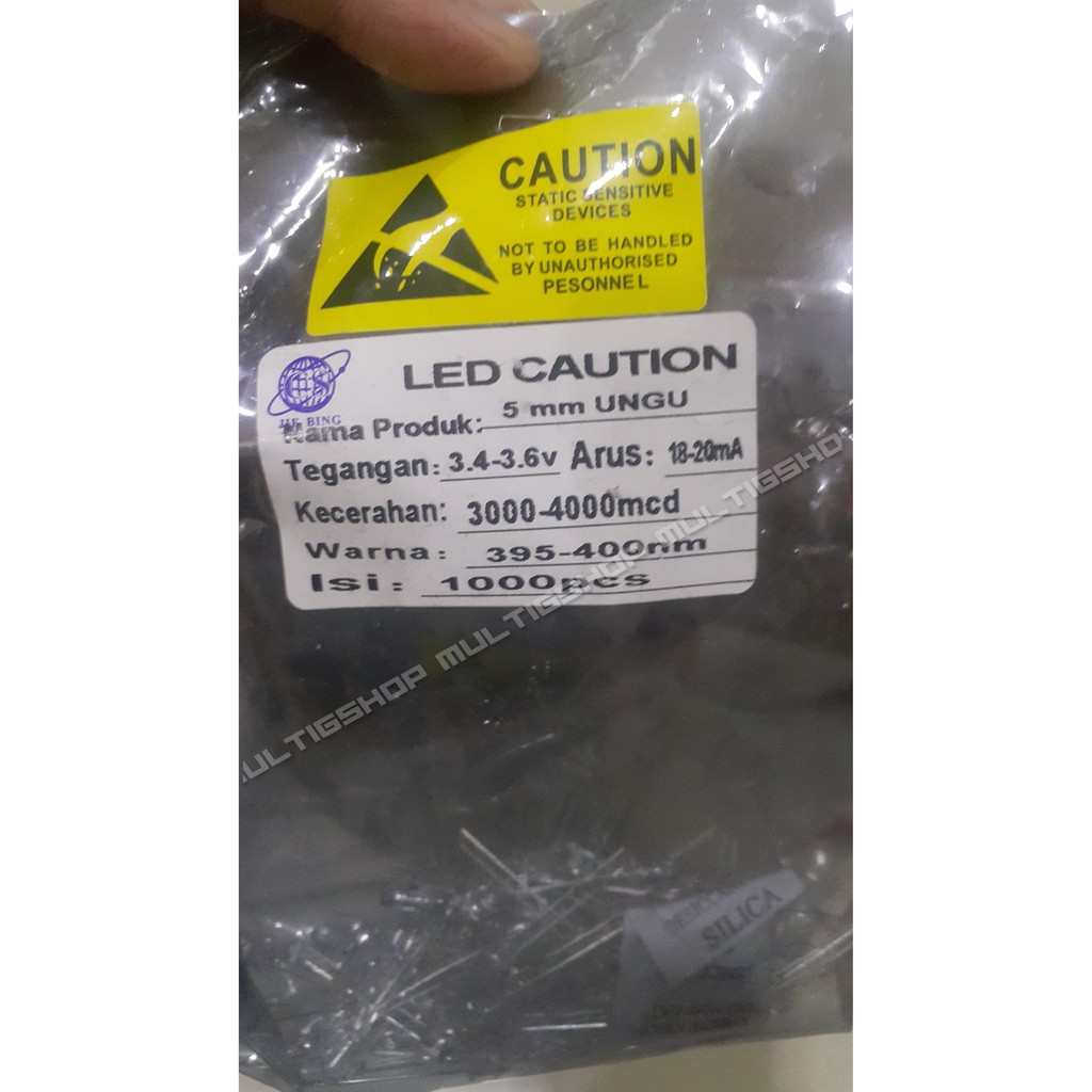 1000PCS LED 5MM PUTIH NYALA UNGU