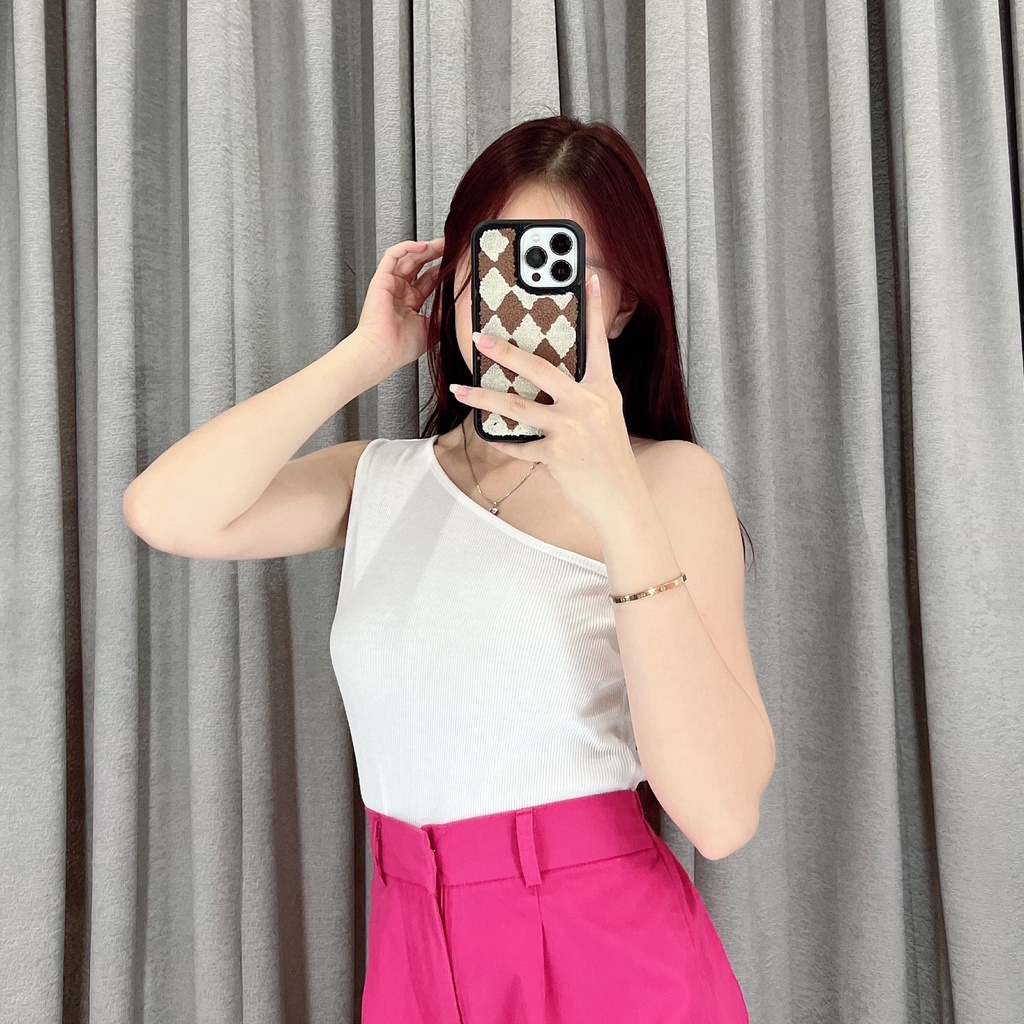 One shoulder rib top 221  | Atasan one shoulder