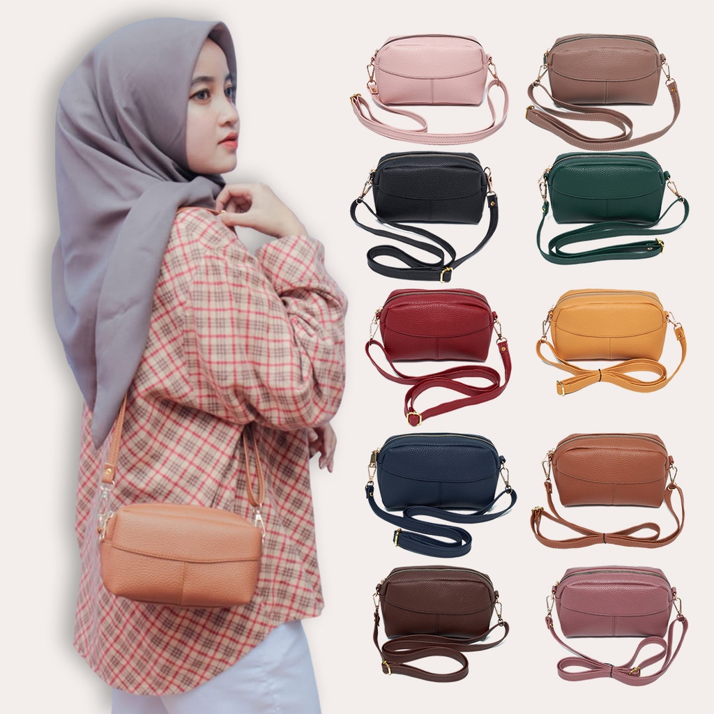 Tas Wanita Papirut Motif Kulit Jeruk Sling Bag Lucu Tali Panjang Adjustable