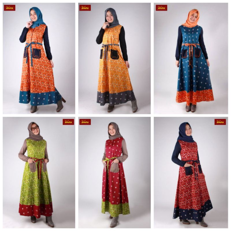 DISKON 40% Abaya motif batik Jumputan Dannis Collection XS, S, M, L, XL, XXL
