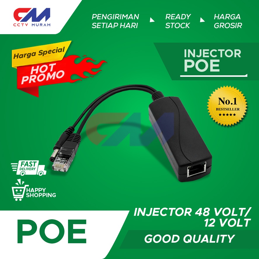 POE Splitter 48V || Type POE-SPL48V || Power Over Ethernet 48V to 12V 1A-2A 10/100/1000Mbps