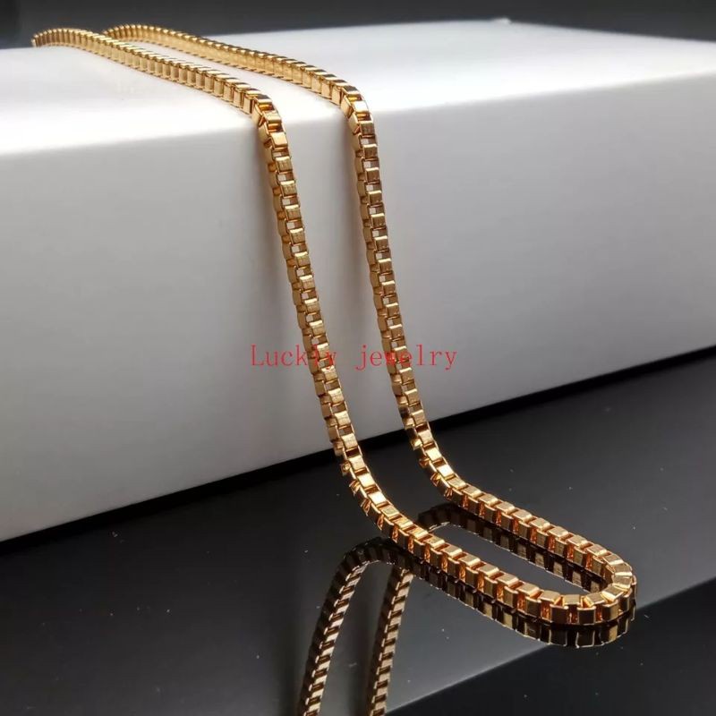 KALUNG MODEL ITALI TITANIUM BAGUS BERKUALITAS PANJANG 45cm GOLD DAN SILVER