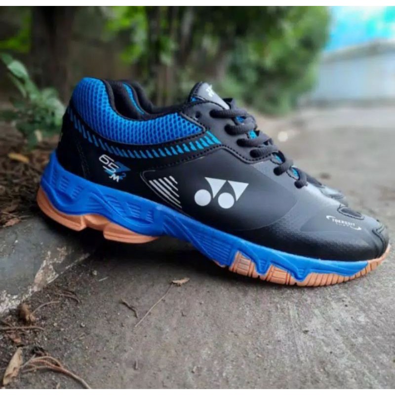 (COD) SEPATU OLAHRAGA BADMINTON YONEX MENS POWER CUSHION 6 BLACK BLUE