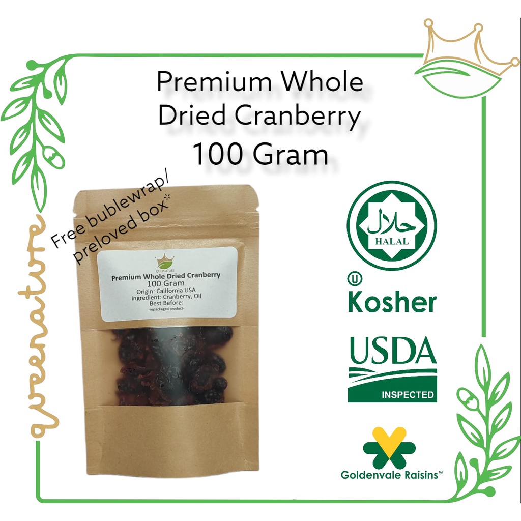 

NG Whole Dried Cranberries 100 Gram / Kranberi kering utuh premium USA