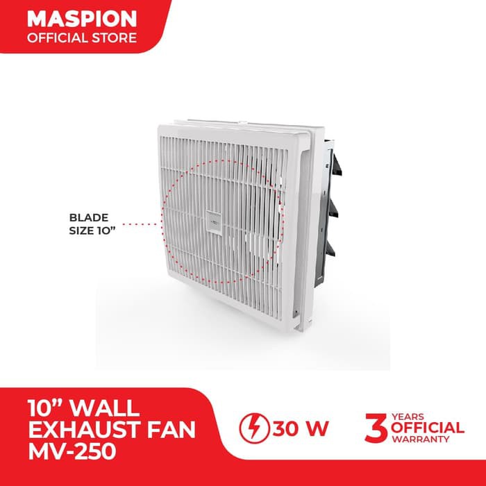 MASPION Exhaust Fan 10 Inch MV250NEX / Kipas Tembok Dinding - Garansi 3 Tahun