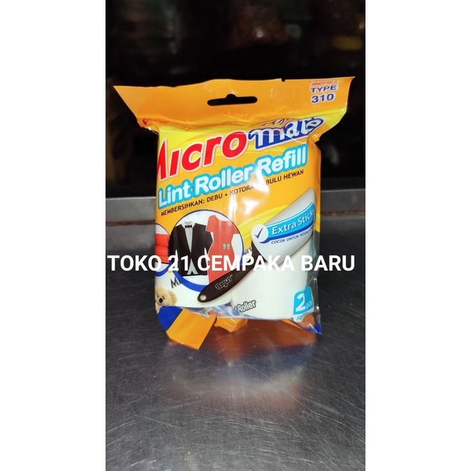 

[REFILL] W-22312 Bagus Micro Mate Lint Roller 9m x 10cm isi 60 pcs 2pc Kode 451