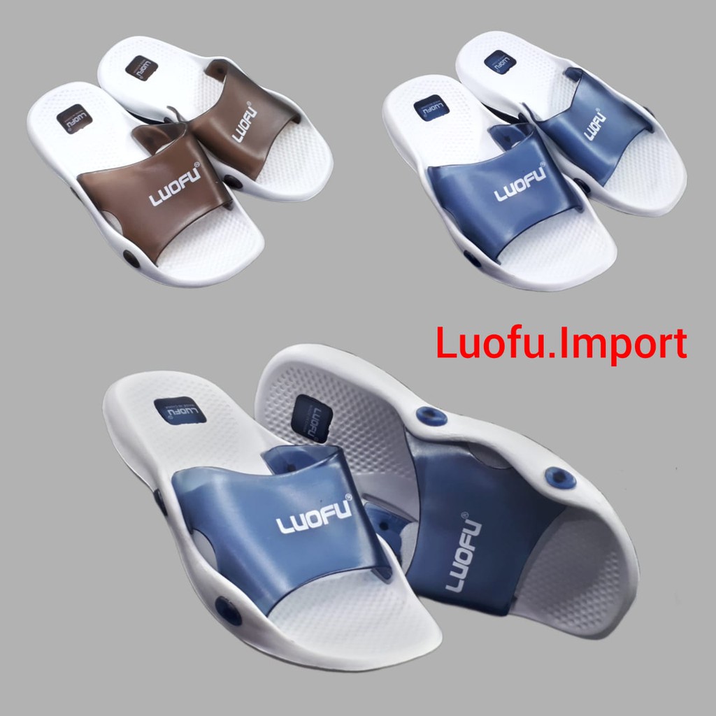 Luofu EA Size 39 - 43 Sandals Selop Pria Original Murah Sendal Cowok Terbaru Slip Karet Jelly