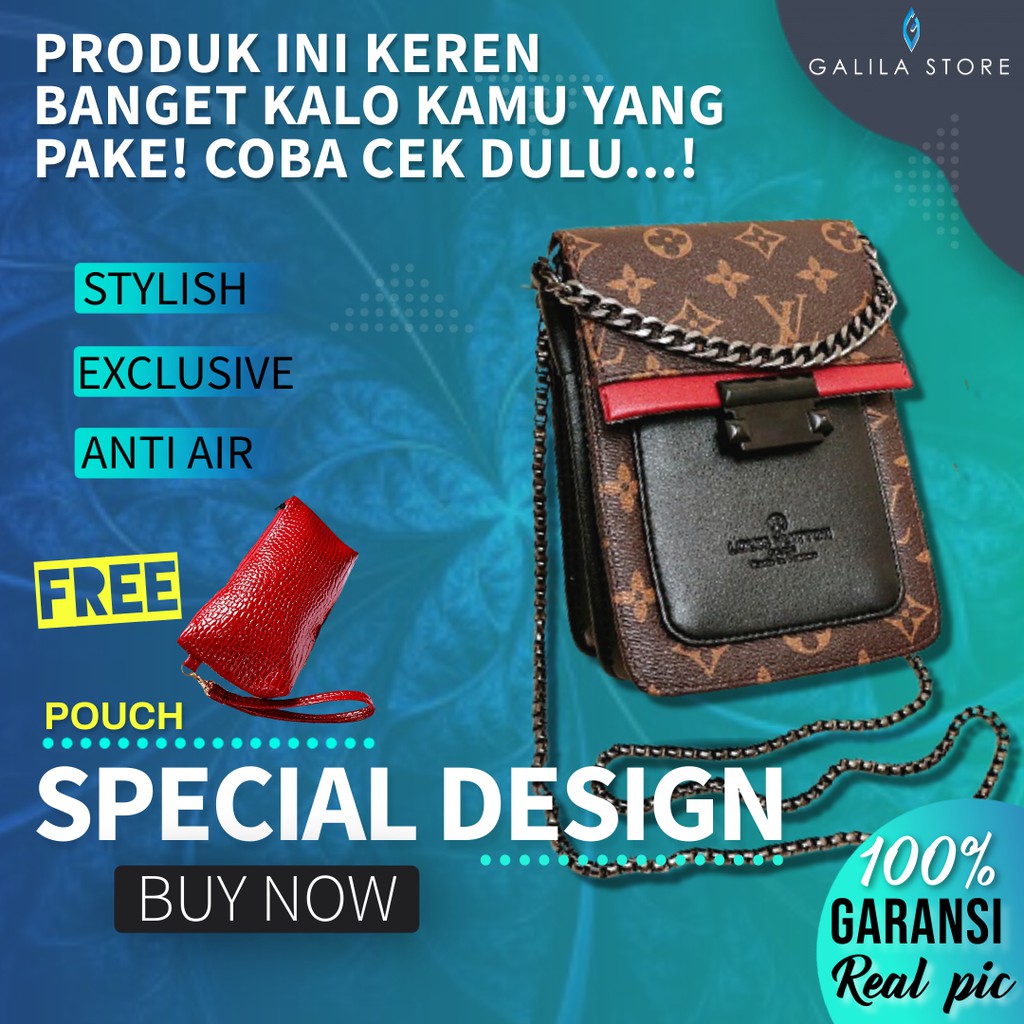 Tas Selempang Phone Bag Hp Atau Handphone LV Wanita Cewek Import Branded Terbaru Premium Besar 6717