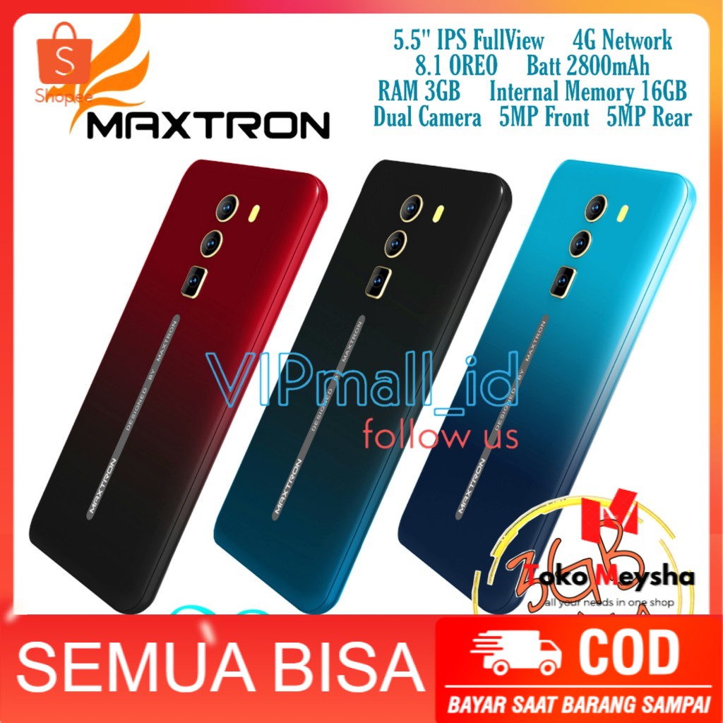 (4G - RAM 3GB) MAXTRON S8 RENO - HP ANDROID 4G RAM 3GB/16GB - LAYAR 5,5" - HP MAXTRON