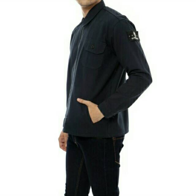 Jaket Casual Semi Parka Biru Navy