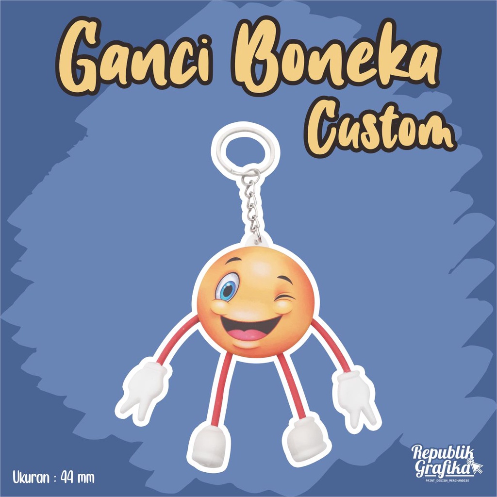 GANTUNGAN KUNCI BONEKA CUSTOM 44 mm Souvenir Murah