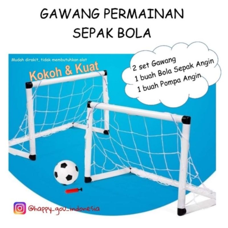 SET GAWANG SEPAK BOLA ISI 2 PCS JARING EDUKASI PAKET MAINAN ANAK