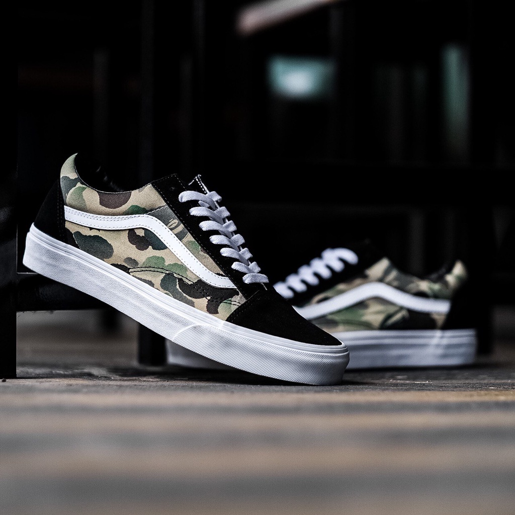 VANS OLDSKOOL X BAPE EXLUSIVE CUSTOME “CAMO/BLACK/WHITE” ORIGINAL 100%