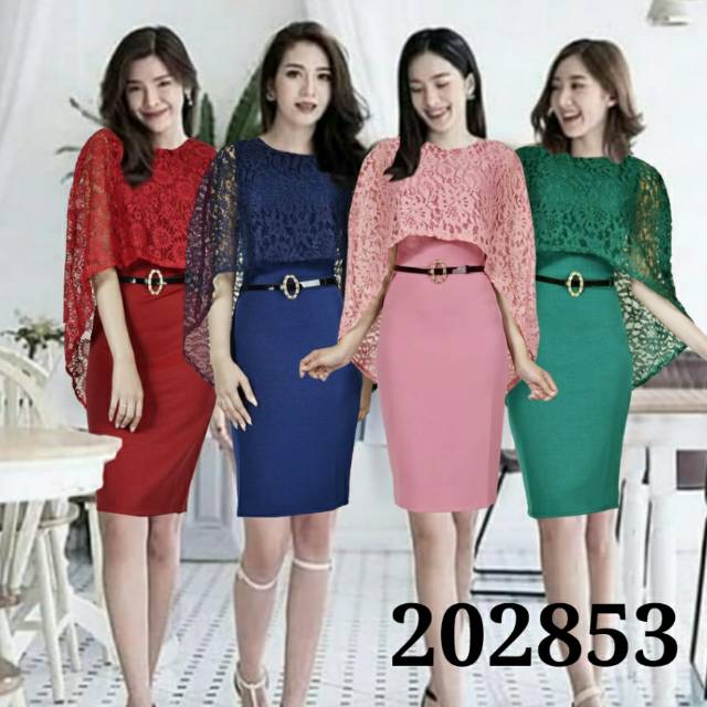 Dress Brukat dress seragam + Sabuk Dress 202853 dress 991 202727 Baju Natal