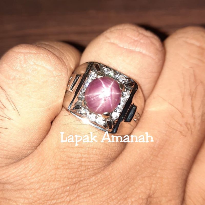 Cincin Batu Permata Natural Ruby Star Top Star 6 Rays / Natural Ruby Star Asli Original