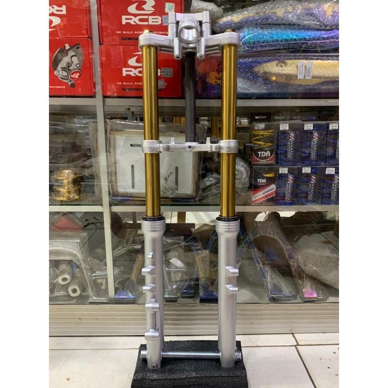 Shock skok plus segitiga depan NINJA R As gold 33 mm INNER THAILAND bisa diaplikasi ke RXK RX KING