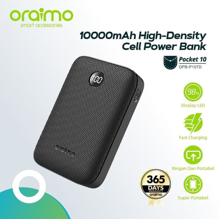 POWERBANK MINI 10000MAH PORTABLE ORAIMO OPB-P107D 2 USB