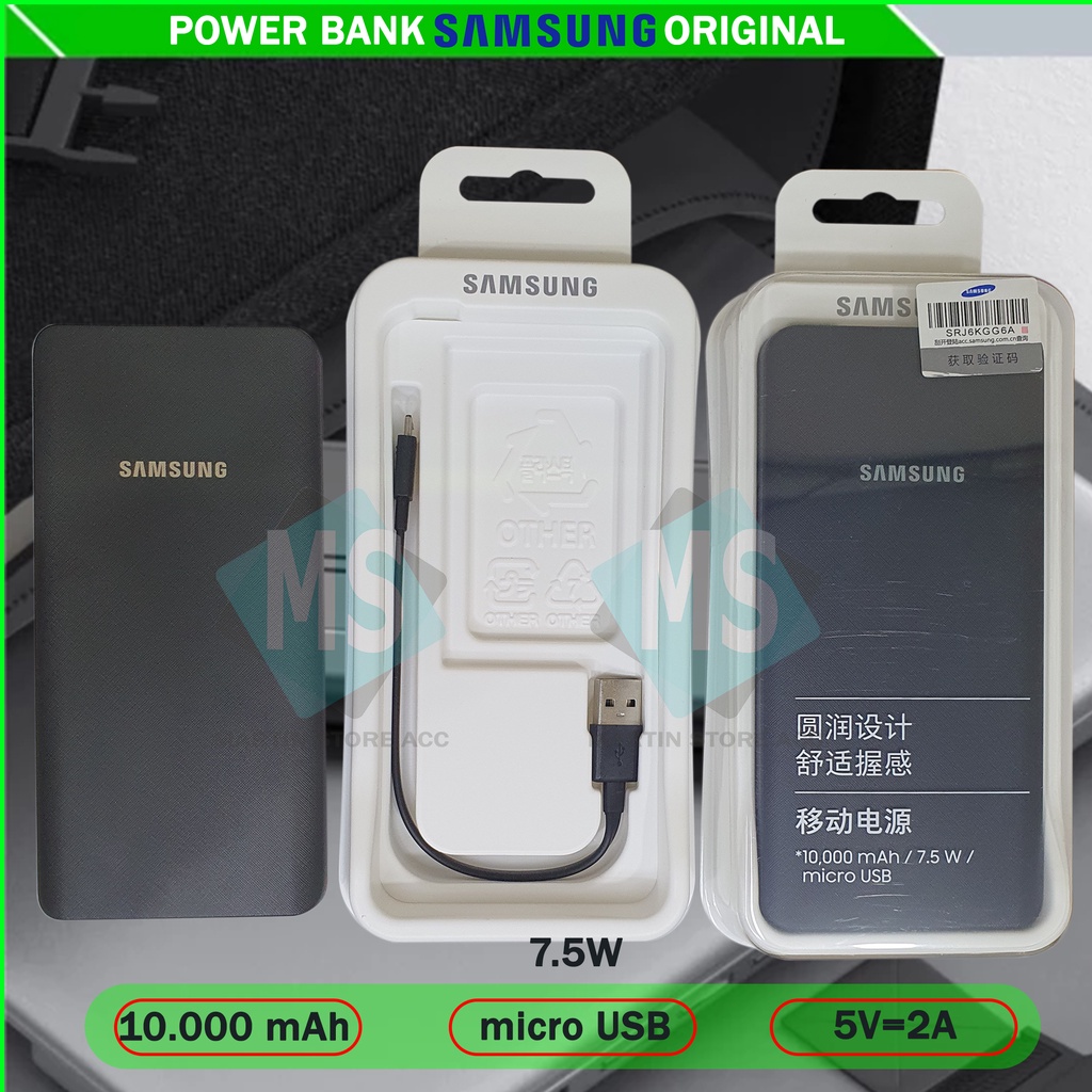 Powerbank 10000 mAh Power Bank Fast Charging/Power Bank Samsung Original with Kabel Data micro usb