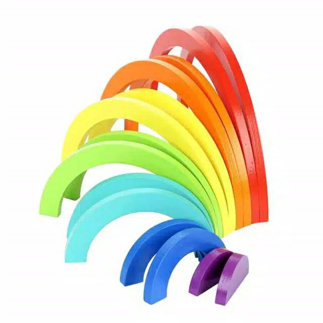 Mainan montessori Full Rainbow wooden Puzzle toys Pelangi Kayu