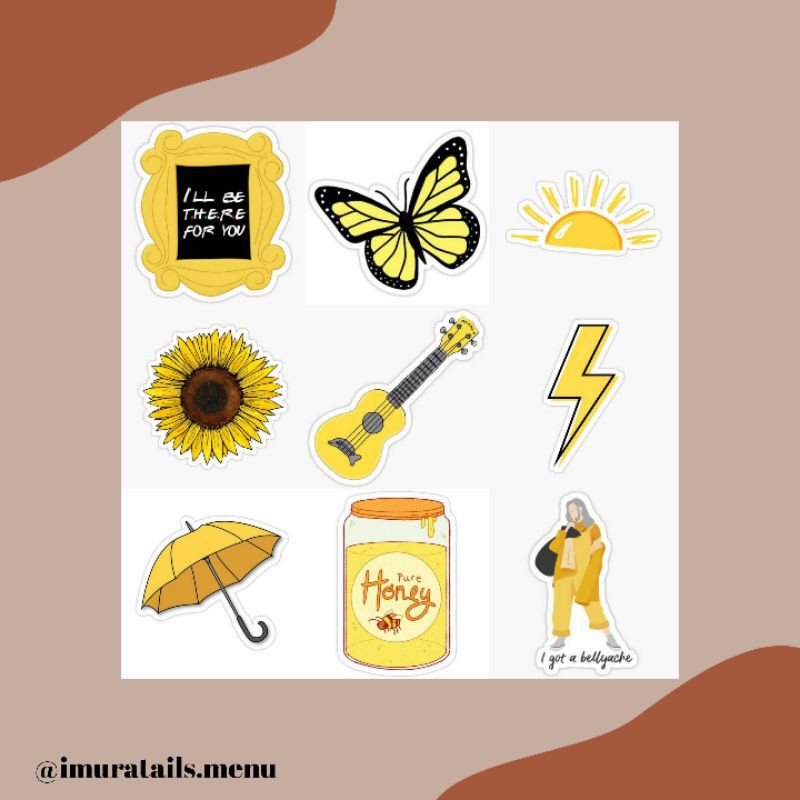 49pcs Sticker Tumblr Yellow