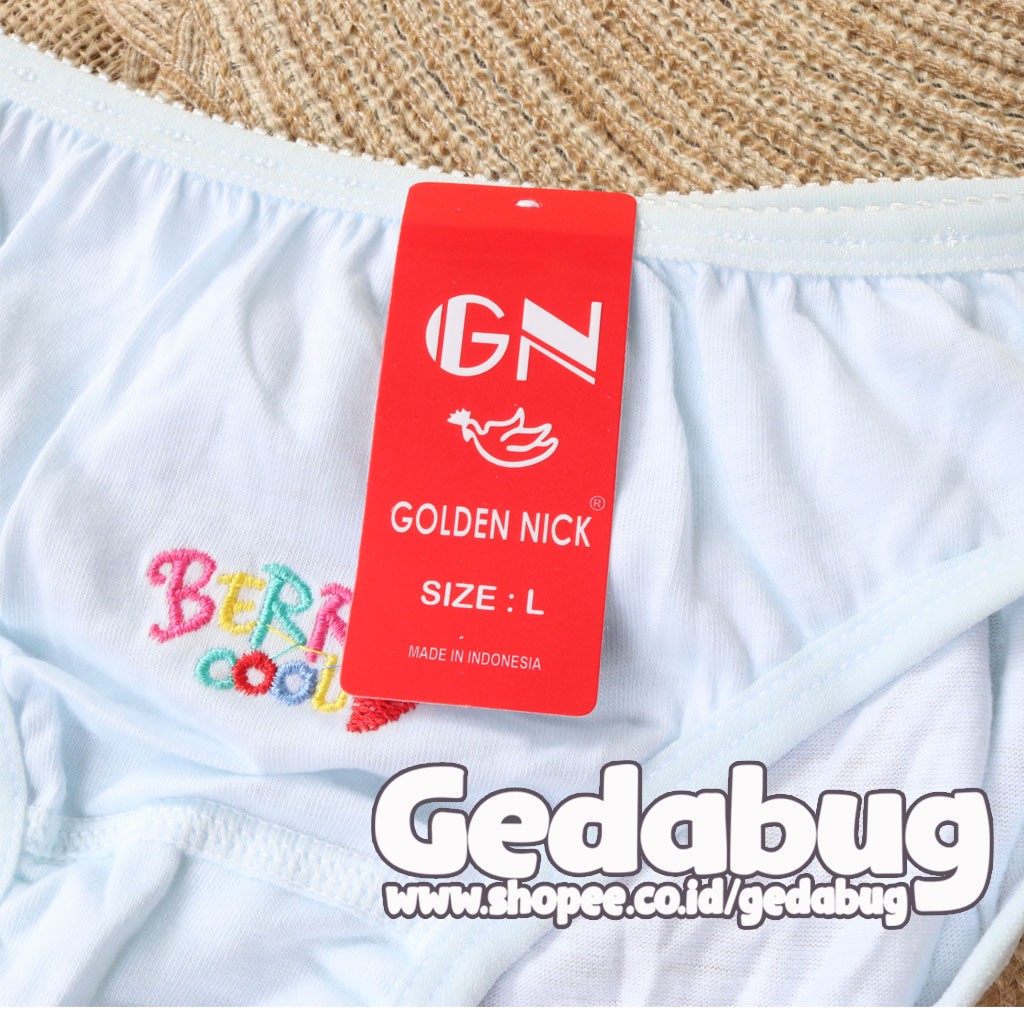 [ 3 Pcs ] Celana dalam anak Golden Nick 1189 Warna Muda | Cd anak perempuan Bahan katun lembut | Gedabug