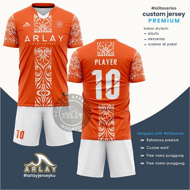 ARLAY JERSEY - BAHAN PREMIUM DRYTECH / HALUS MENYERAP ELASTIS NYAMAN / CUSTOM SETELAN BAJU FUTSAL BO