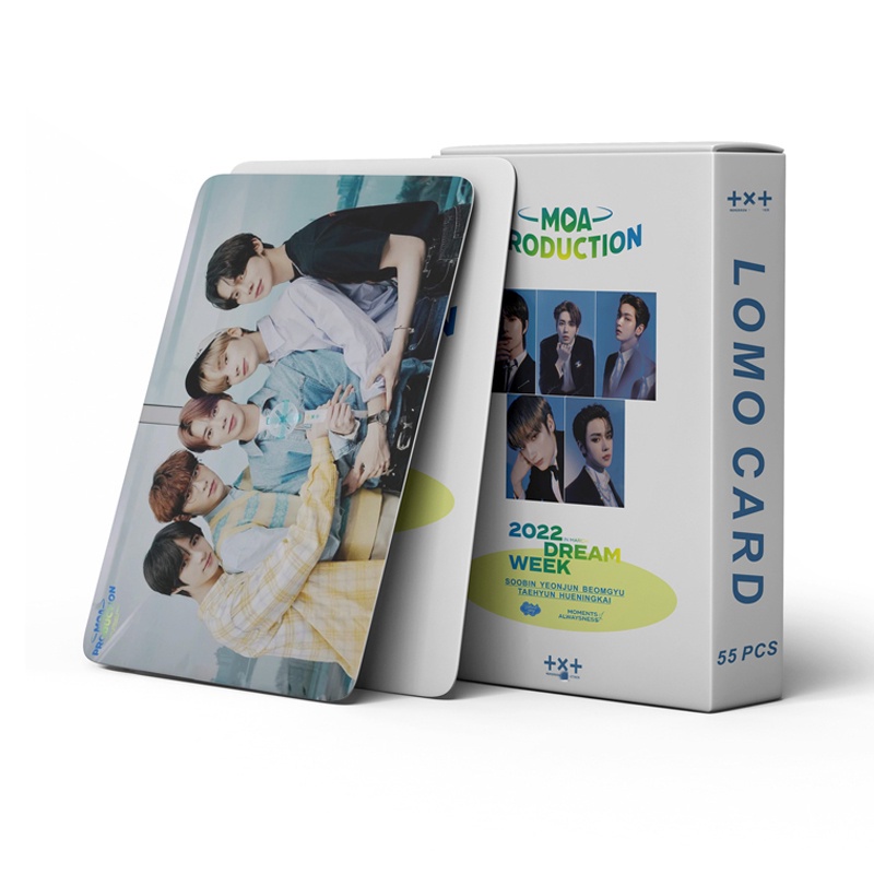 55pcs / Kotak Kartu Foto LOMO TXT 2022 MOA Produksi Album Postcard