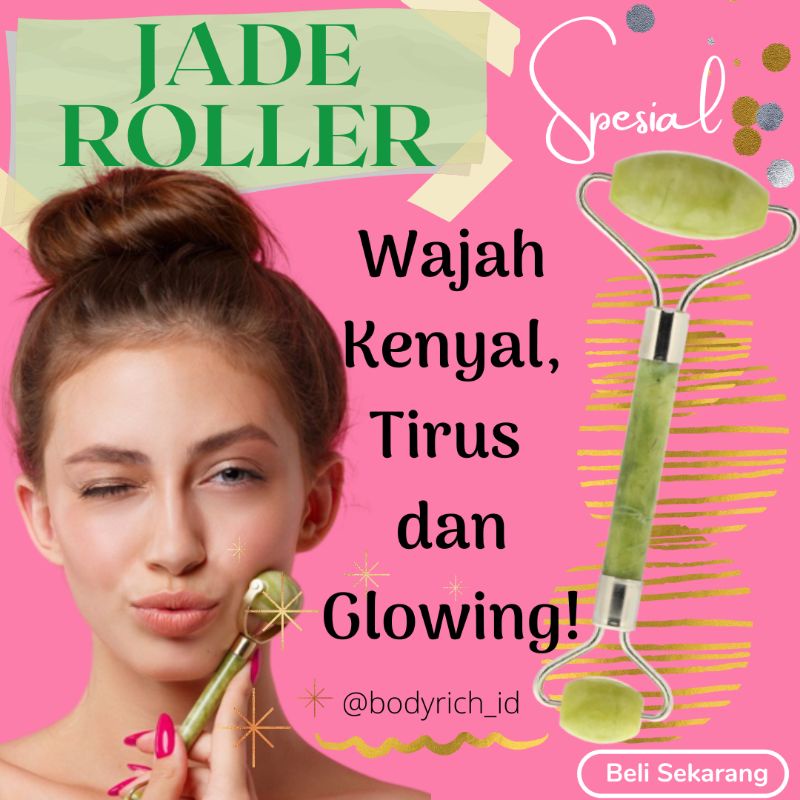 Jade Roller Massage Alat Perawatan Muka Penirus Wajah