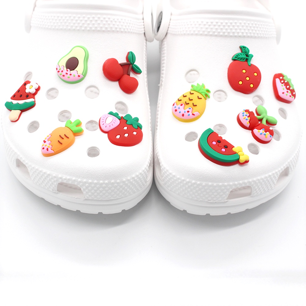 1pcs Jibbitz shoe charms Crocs Aksesoris sandal buah krim DIY imut pin pvc Bahan Untuk Dekorasi Sepatu Hadiah anak wanita