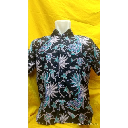 baju batik  seragam pesta tangan pendek pria bahan katun minyak premium terbaru