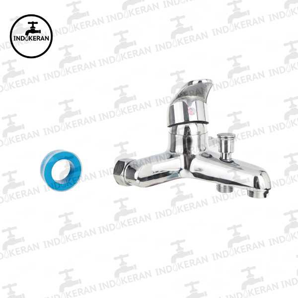 INDOKERAN - Paket Kran Shower Mixer Panas Dingin - 1/2 Inch - Chrome - High Quality