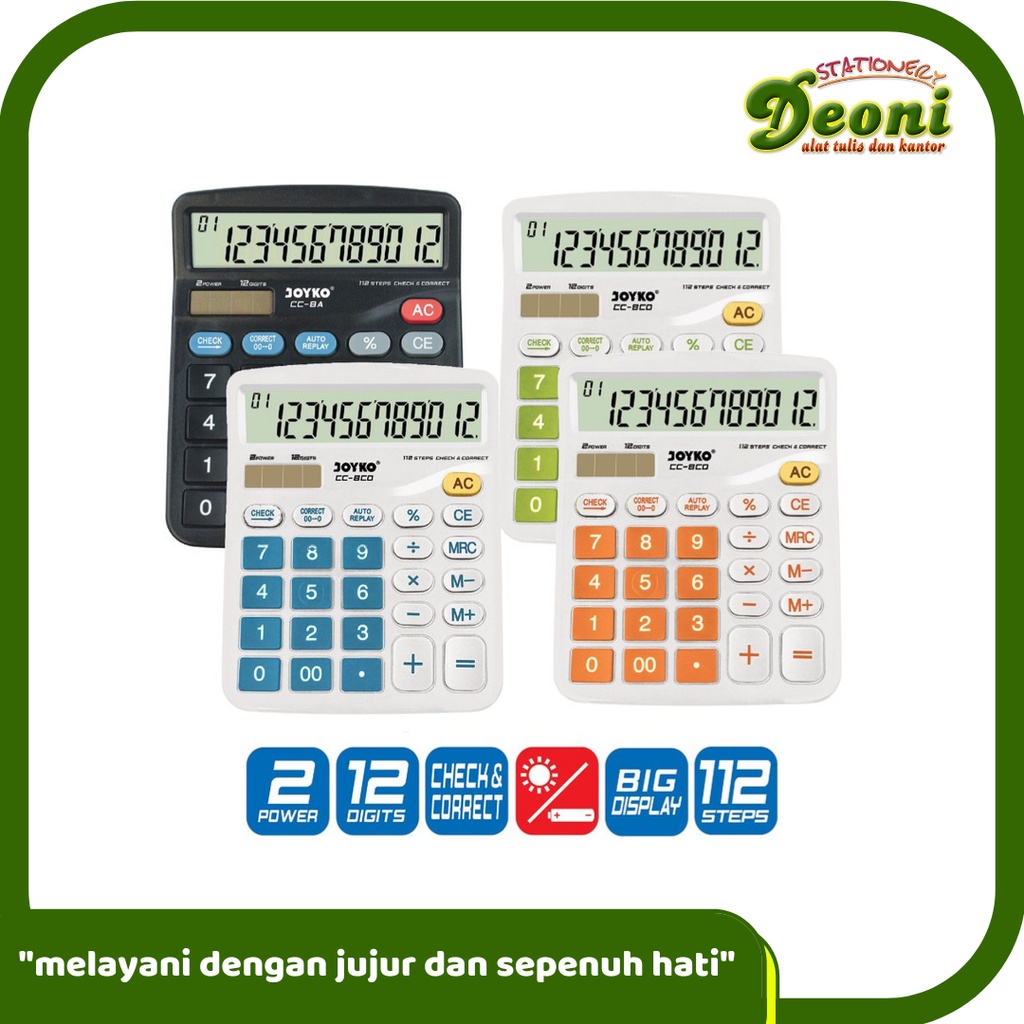 

JOYKO CC-8CO Kalkulator Calculator 12 Digits / Check Correct