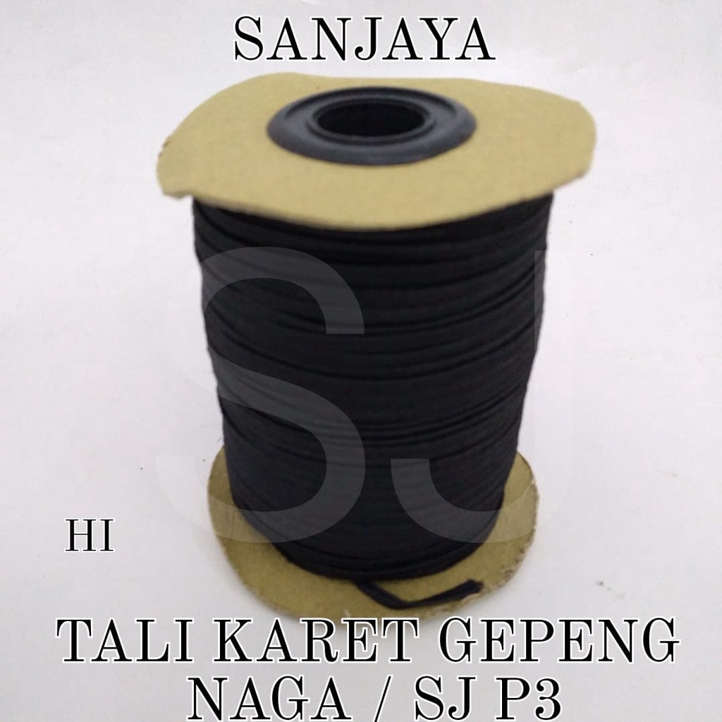 TALI KARET ELASTIS / TALI MASKER KARET / TALI ELASTIS GEPENG / TALI KARET GEPENG NAGA/SJ P3