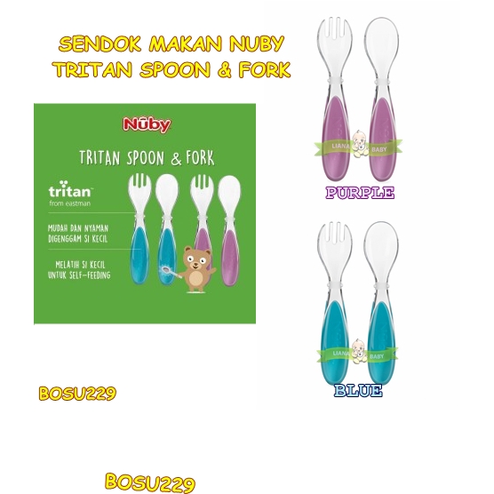 BOSU229 SENDOK MAKAN NUBY TRITAN SPOON &amp; FORK