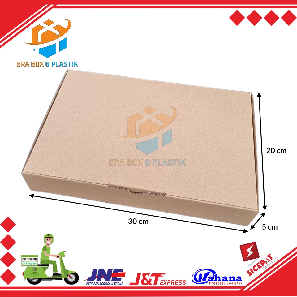 Kardus Box Pizza Serbaguna | Karton Die Cut | Uk. 30x20x5 | 1 Pack @10 Pcs