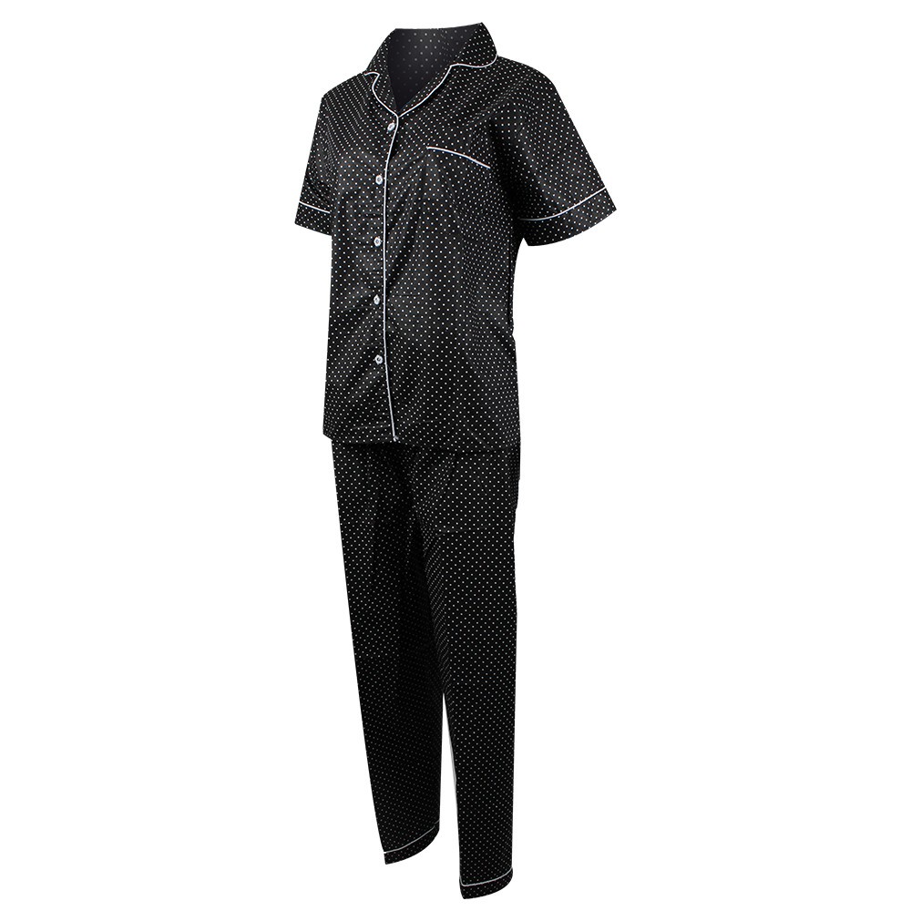 CP ONDE PIYAMA CELANA PANJANG POLKADOT MERAH PINK HITAM PAJAMAS BAJU TIDUR WANITA KATUN JEPANG