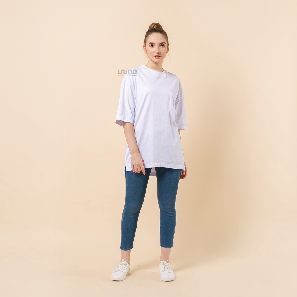 UNIQUE - (Pocket Series) Kaos Oversize Pocket White