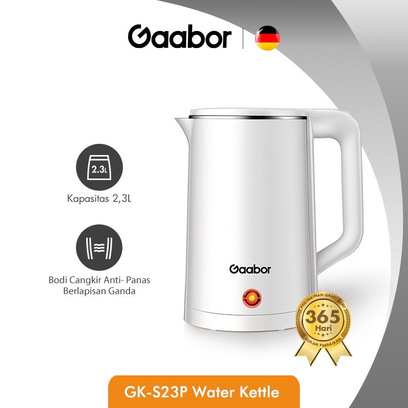 Gaabor Electric Kettle 2.3 L  Kettle Listrik Pemanas Air/Teko Elektrik / GK-S23P