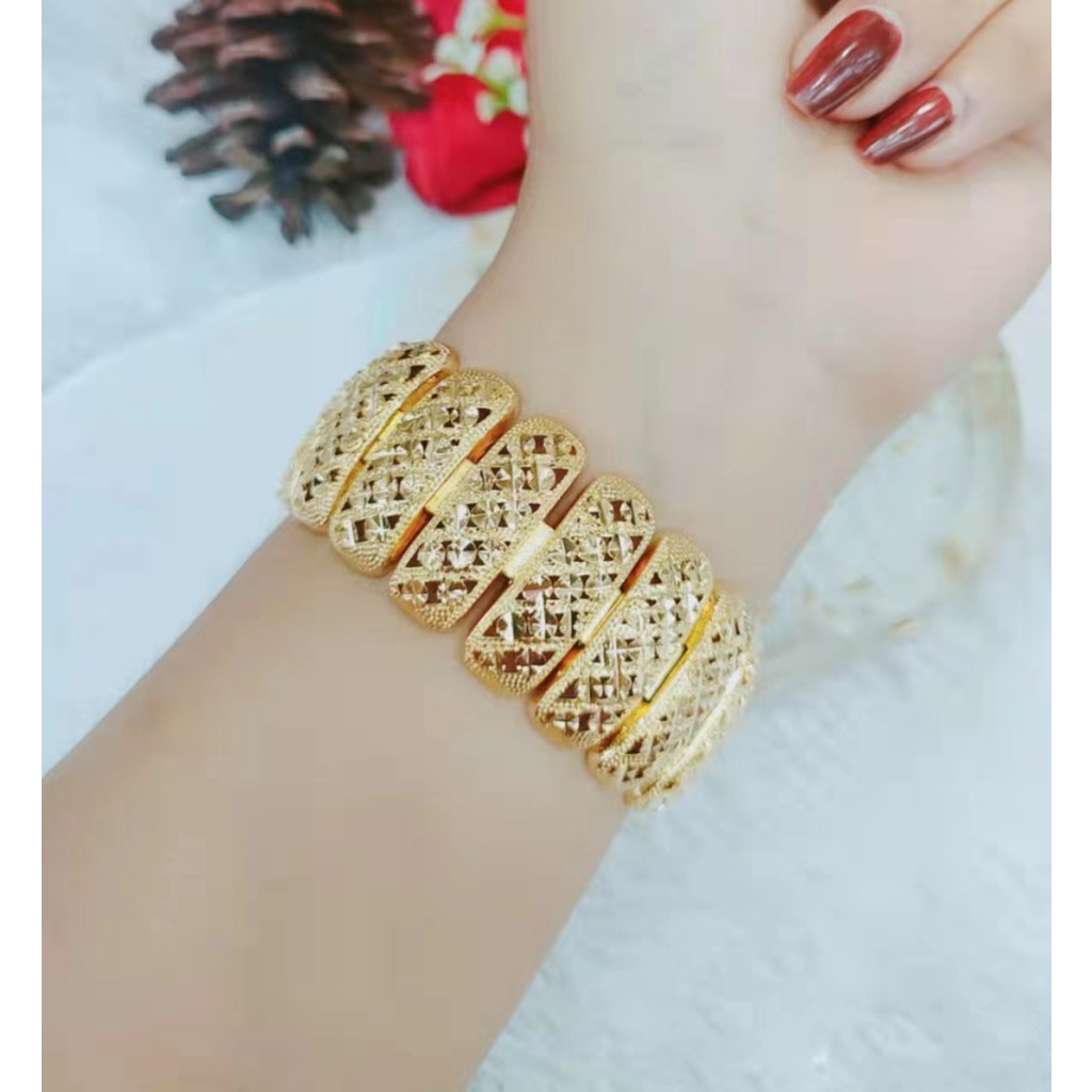 Gelang Xuping Lapis Emas 24K Perhiasan Fashion F44-47 (lebar 25mm)