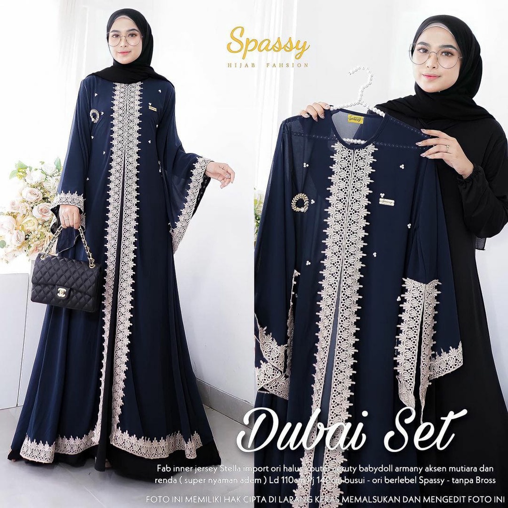 Dubai set gamis wanita terbaru 2022/gaun wanita set outer/gamis busui termurah kebaya wisuda/gamis t