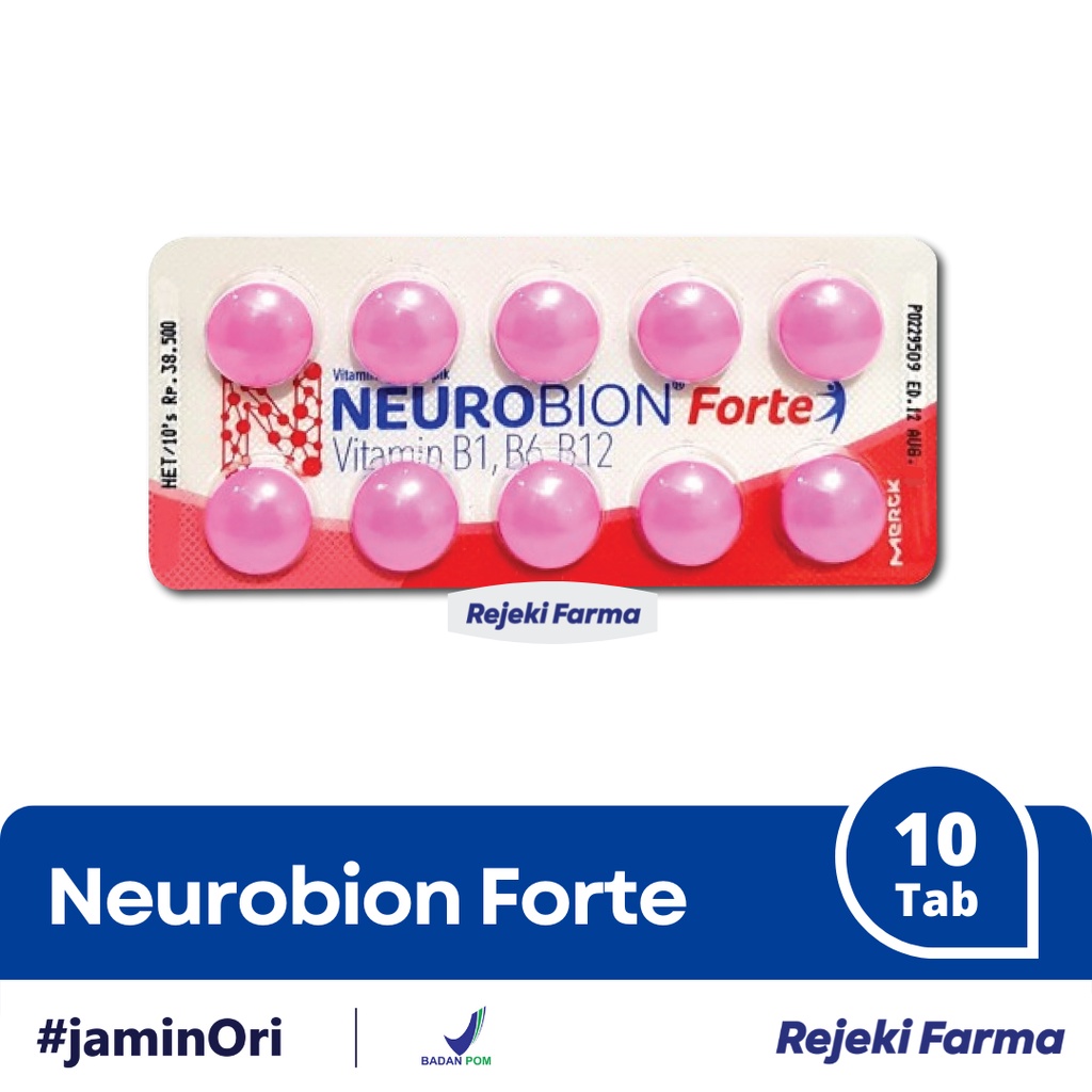 Neurobion Forte Pink 1 strip isi 10 tablet Vitamin Vit merah Neorobion